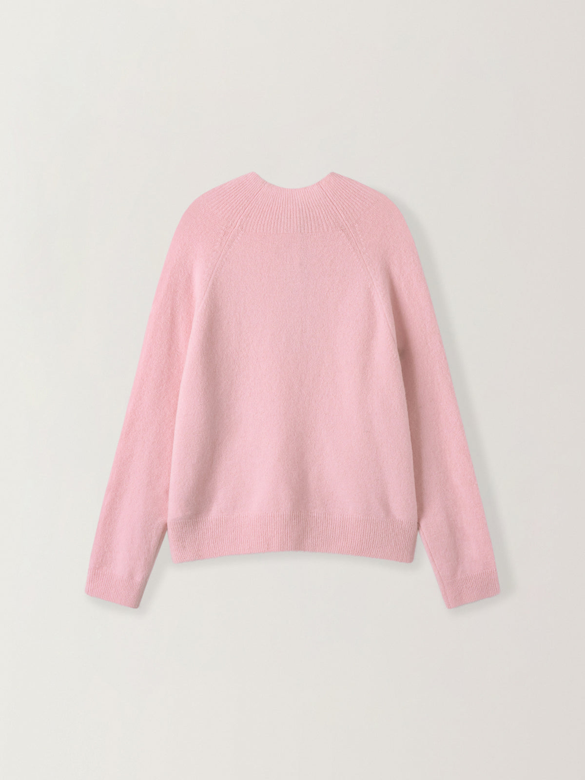 High-neck button knit_pink