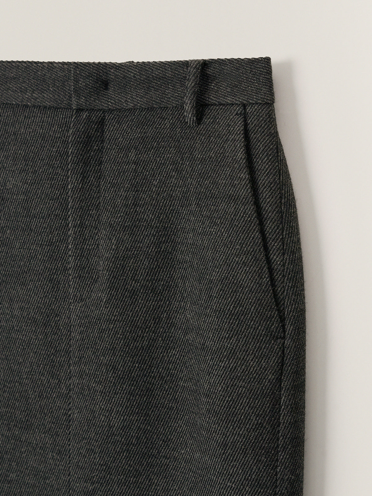 Wool Twill Maxi Skirt_Charcoal