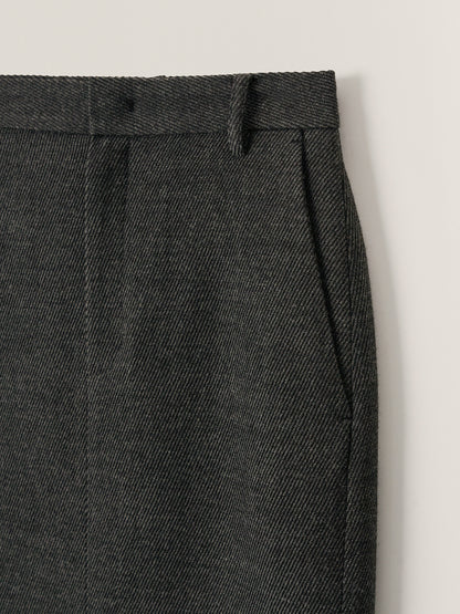 Wool Twill Maxi Skirt_Charcoal
