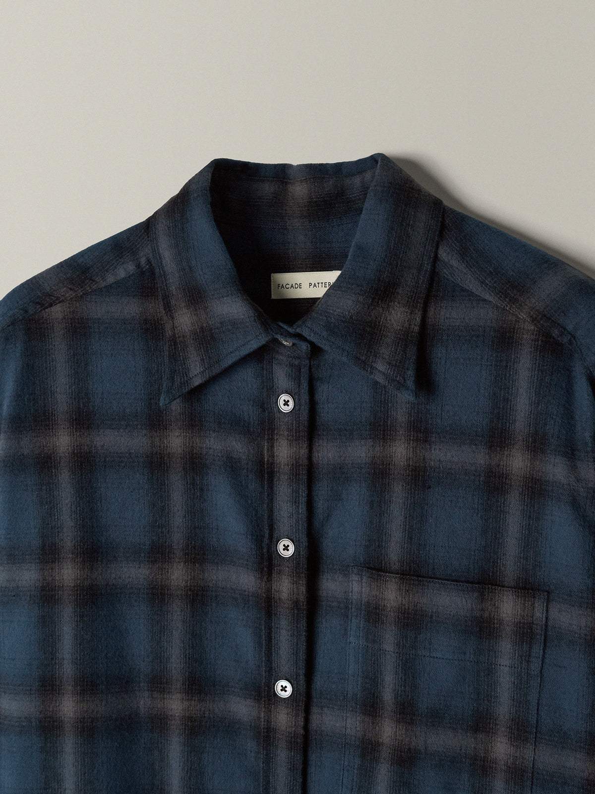 Boyfit Flannel Shirt_Navy