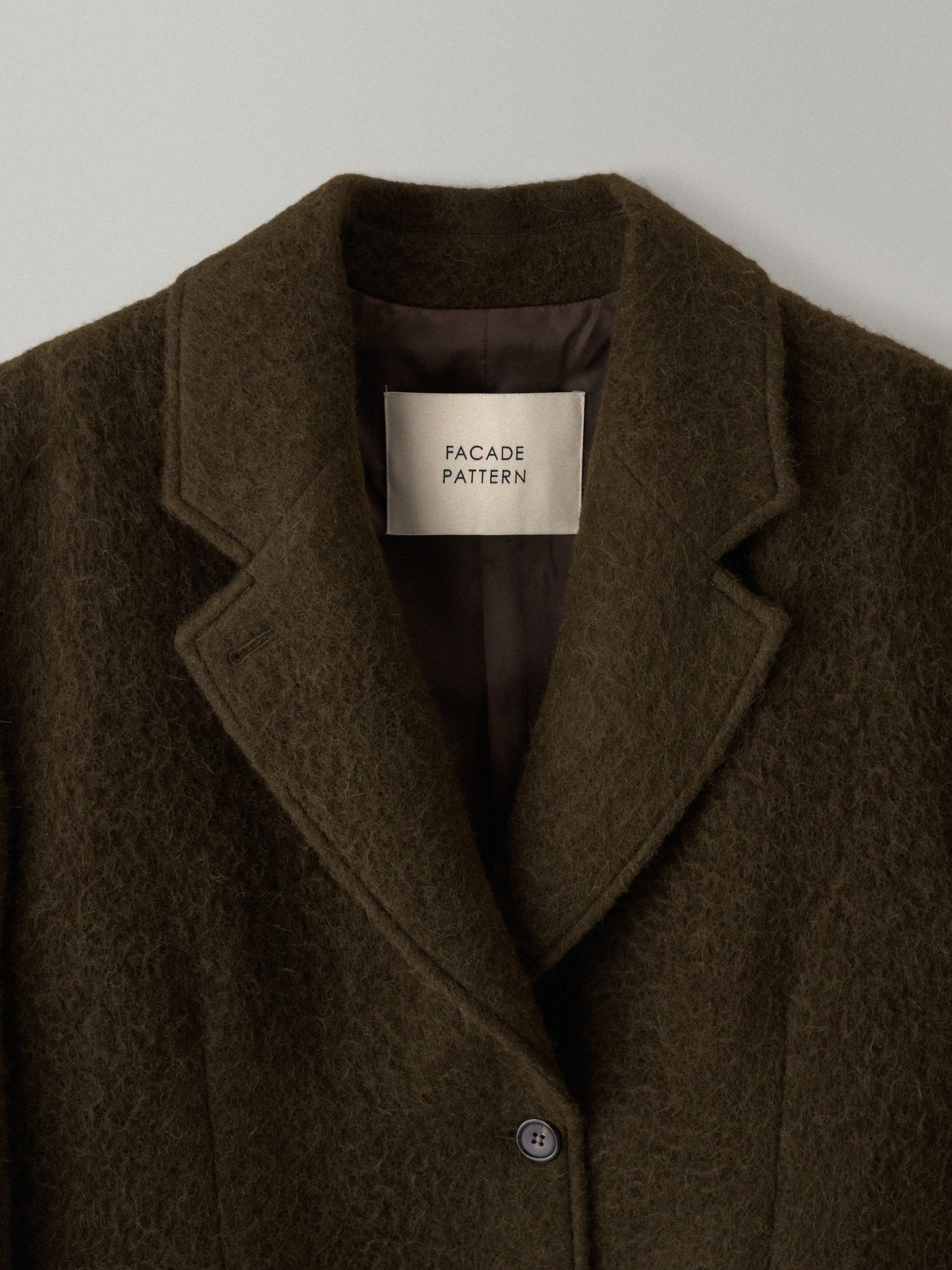 Lama Wool Single Coat_khaki