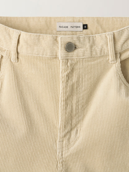 Corduroy Bootcut Pants_cream