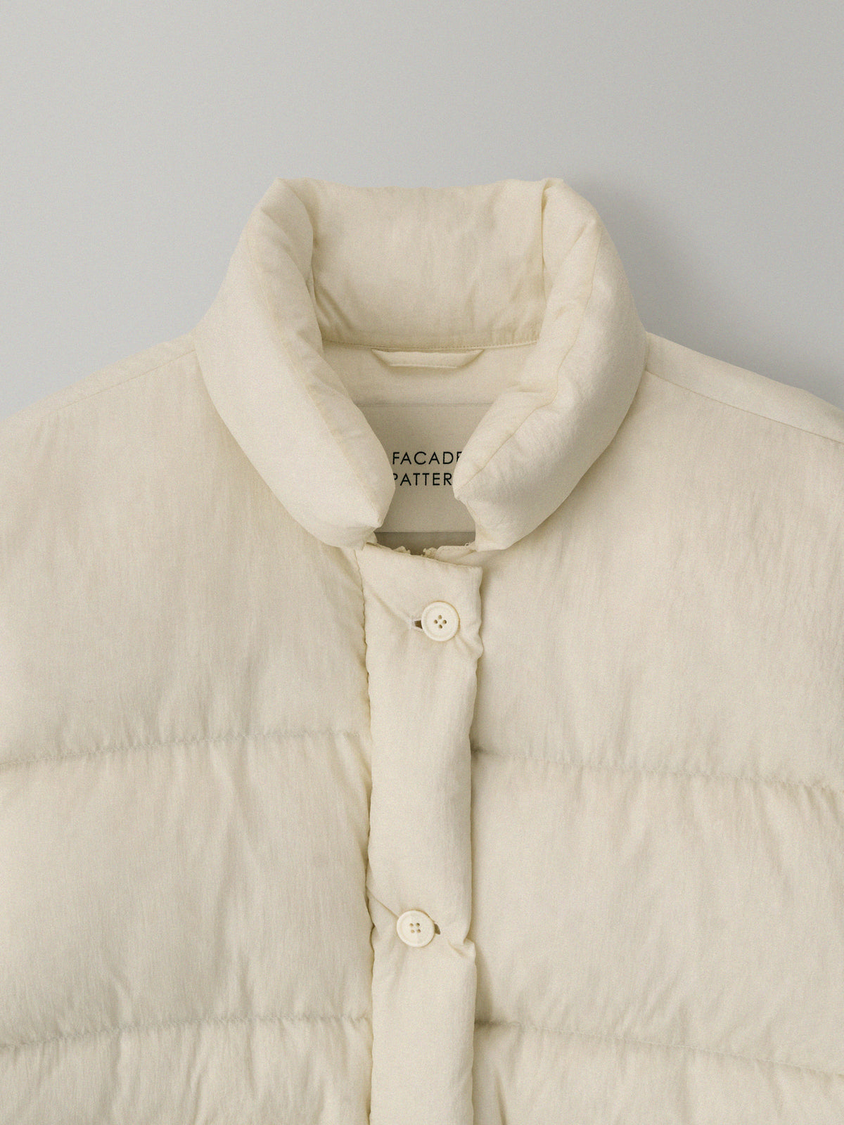 Goose down button puffer_ivory