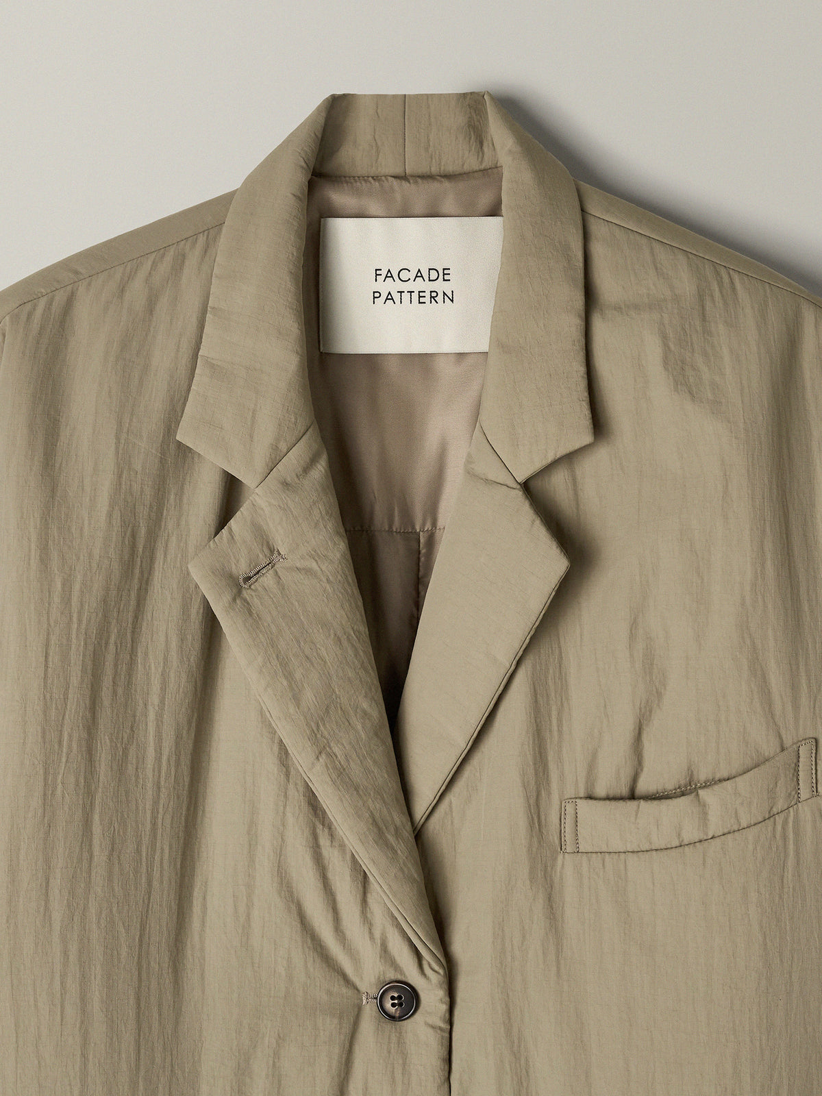 Padded Curved-Sleeve Blazer_mocha