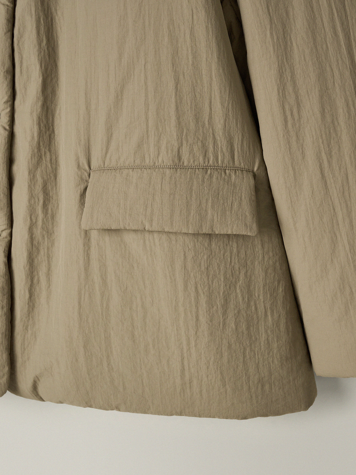 Padded Curved-Sleeve Blazer_mocha