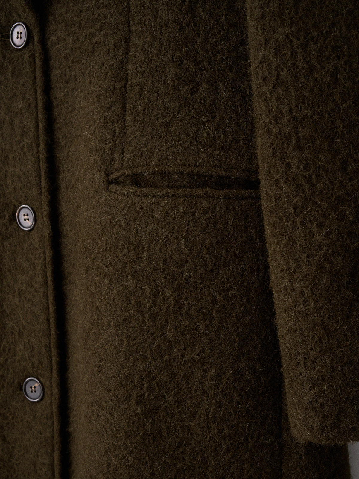 Lama Wool Single Coat_khaki