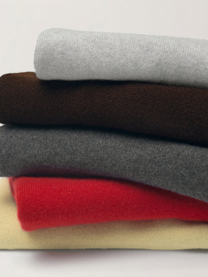 Cashmere Deep V-Neck Knit_dark brown