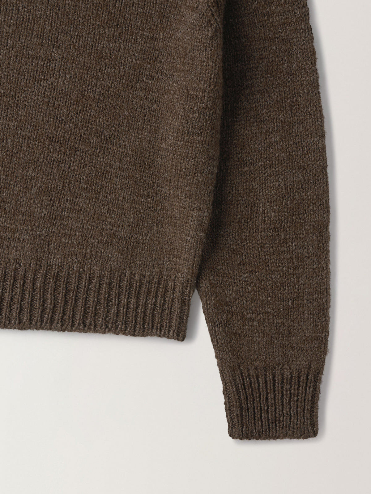 Textured V-neck Knit_brown