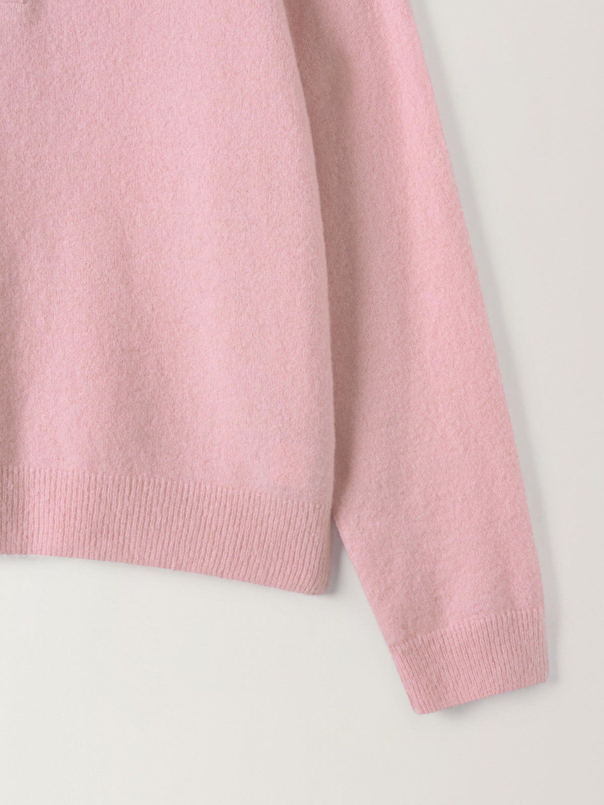 High-neck button knit_pink