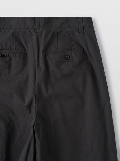 Vintage Cotton Two-Tuck Wide Pants_charcoal