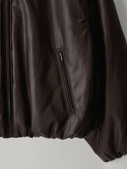 Leather Bomber Jacket_brown