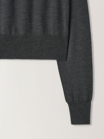 [11/25 Pre-order] Merino Wool Mock Neck Knit_charcoal