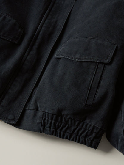 Overfit Vintage Cotton Blouson_Blue Charcoal