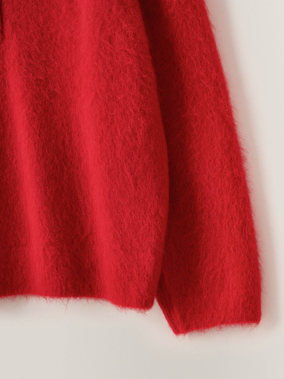 Alpaca Henley Neck Sweater_red