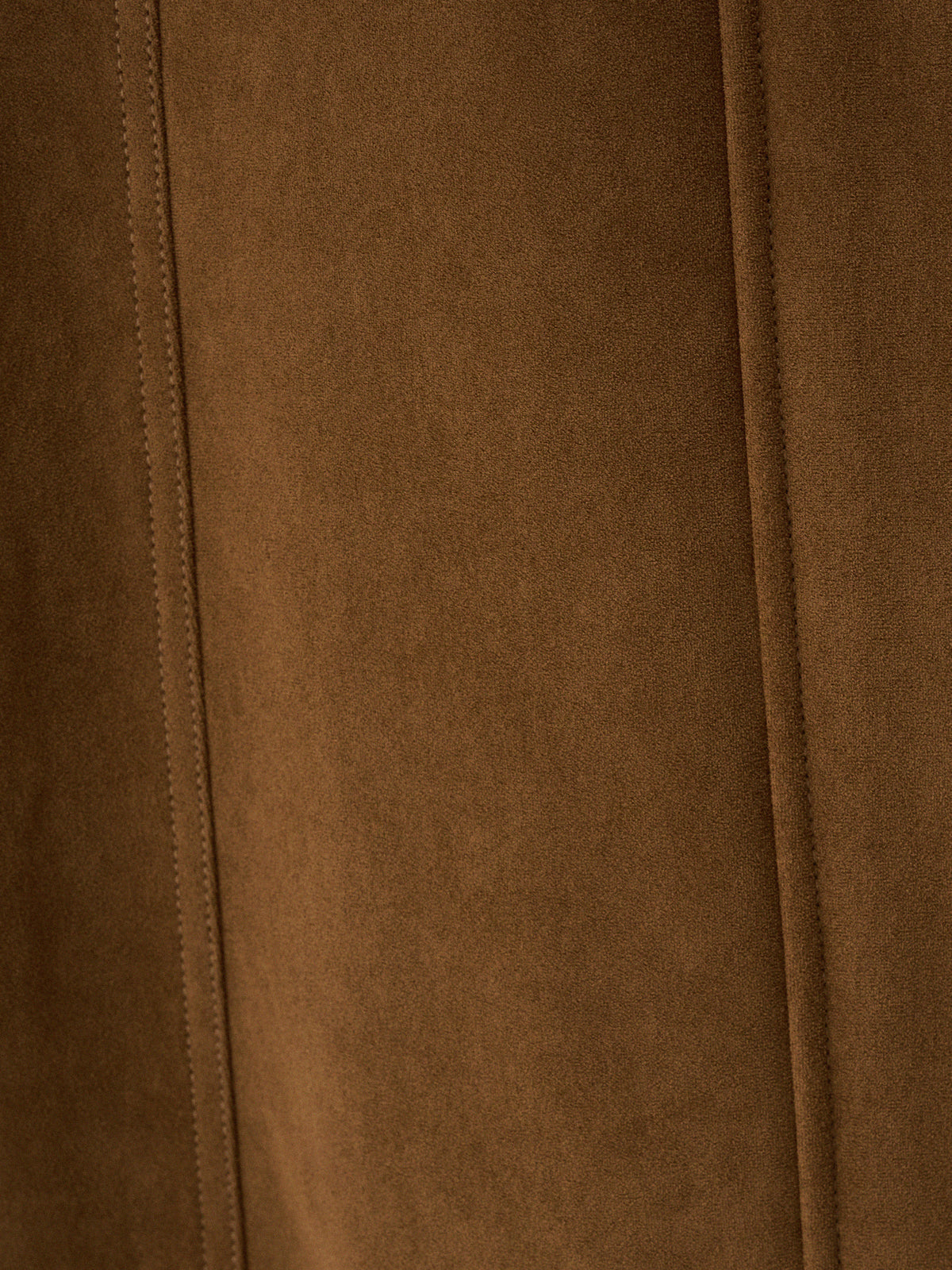 Oversized Fit Stitched Suede Blouson_camel