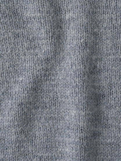 Textured V-neck Knit_grey blue