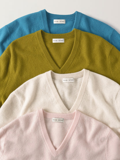 Essential V-Neck Knit_pale pink