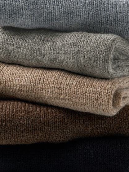 Textured V-neck Knit_black
