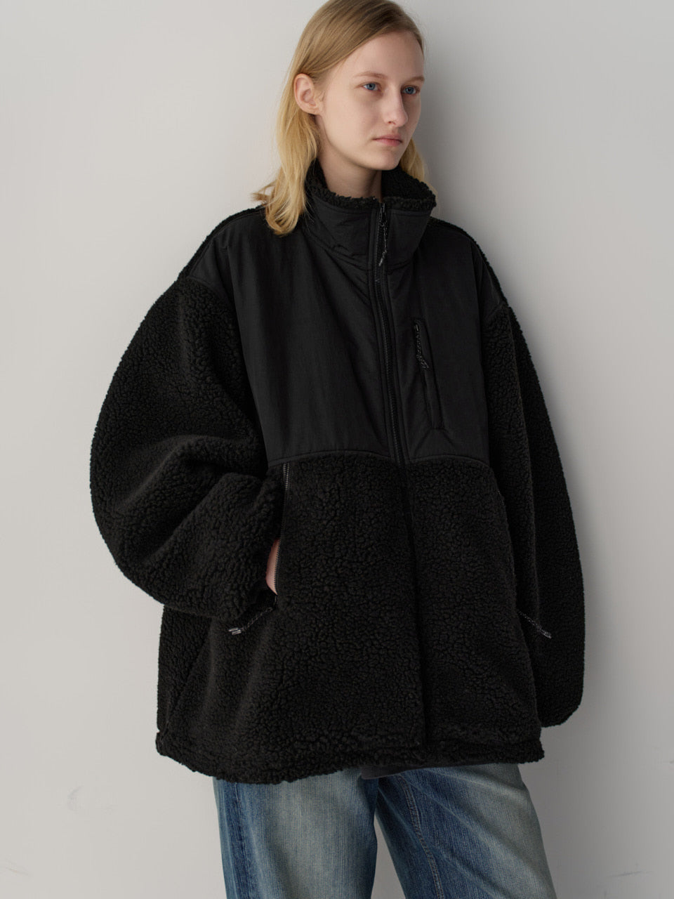 Fleece Zip-Up Jumper_black