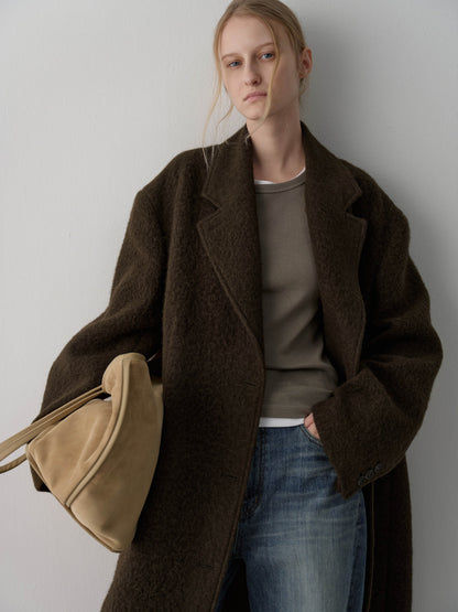 Lama Wool Single Coat_khaki