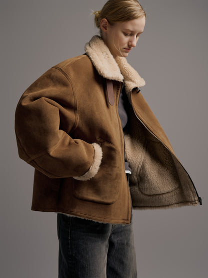 Lambswool suede mustang_camel