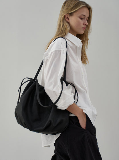 Leather Pull Bag_black