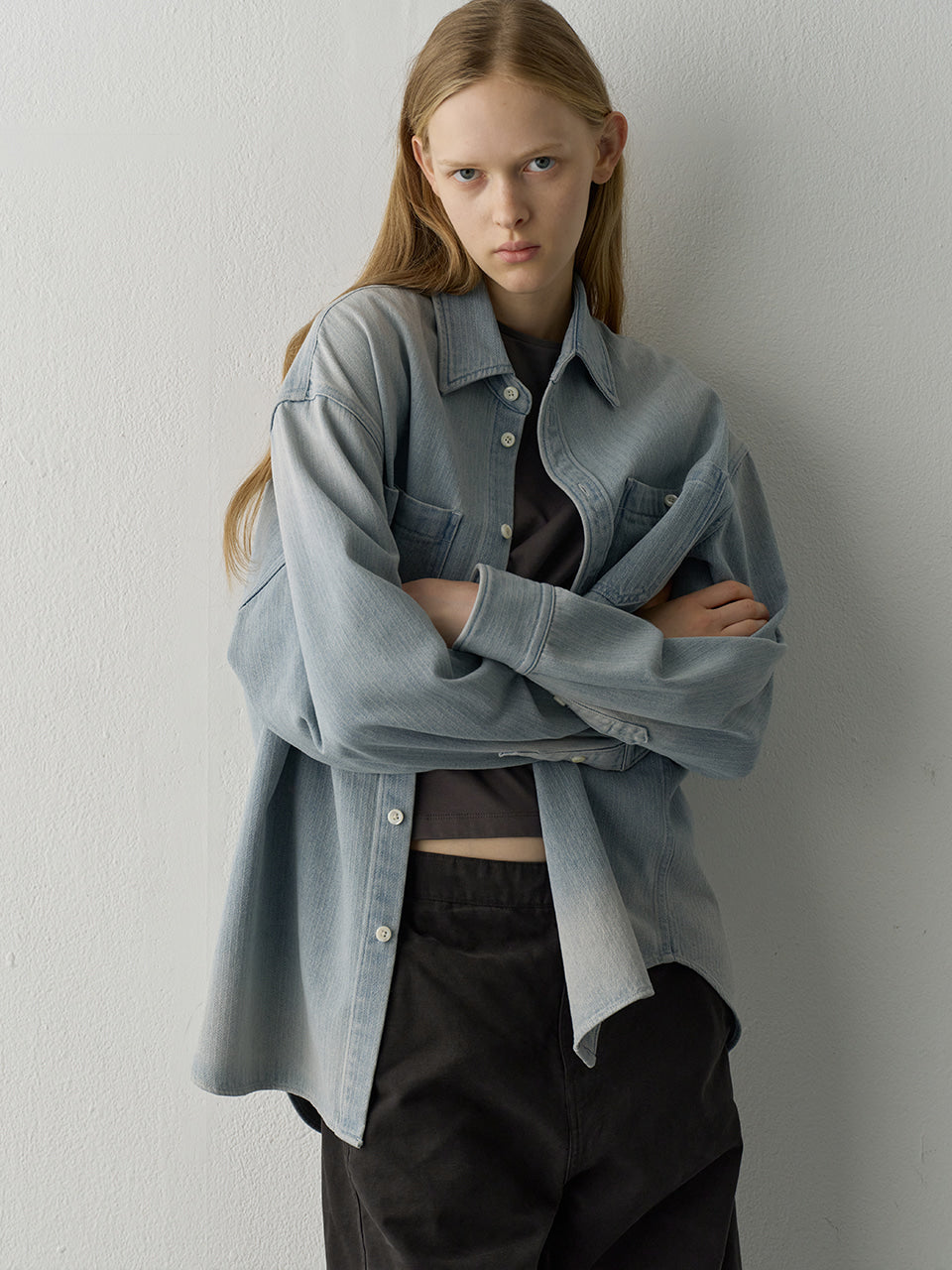 Out-Pocket Denim Shirt_light indigo