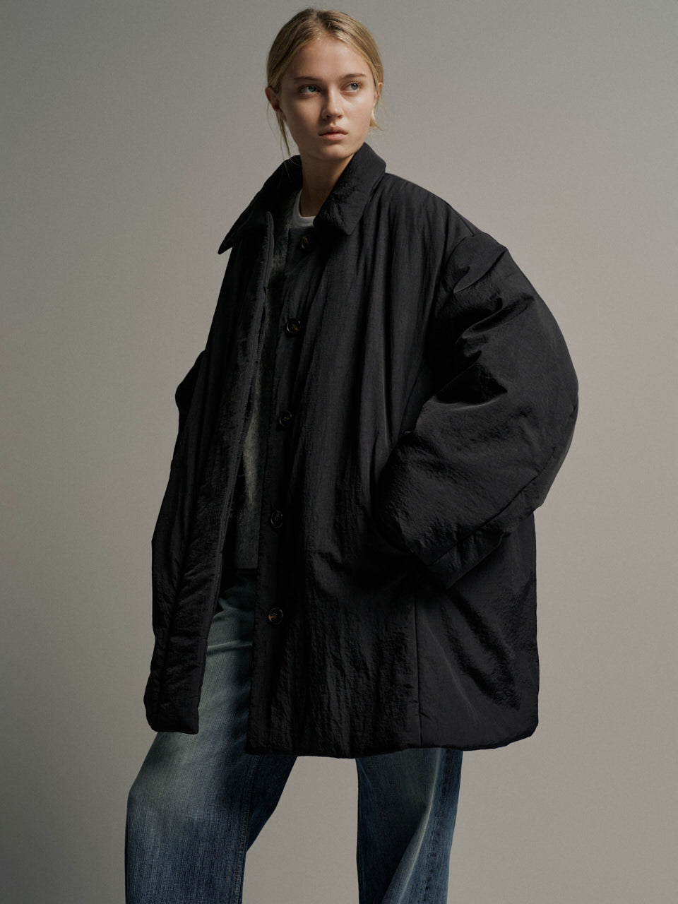 Padded Half Coat_black