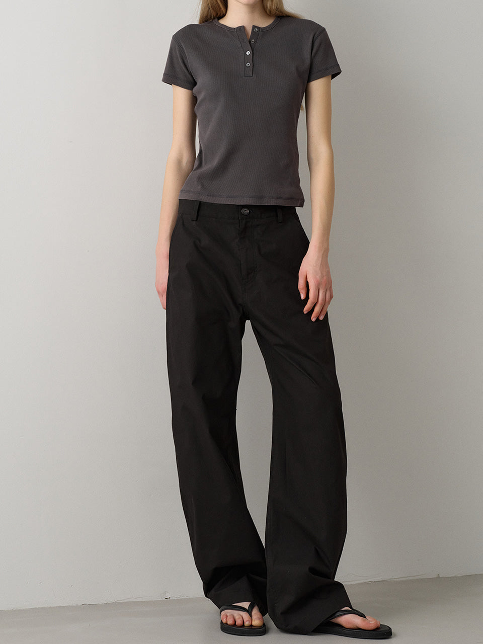 Round Curved Pants_black