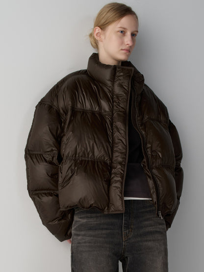 Stitch Goose Down Crop Padding_brown