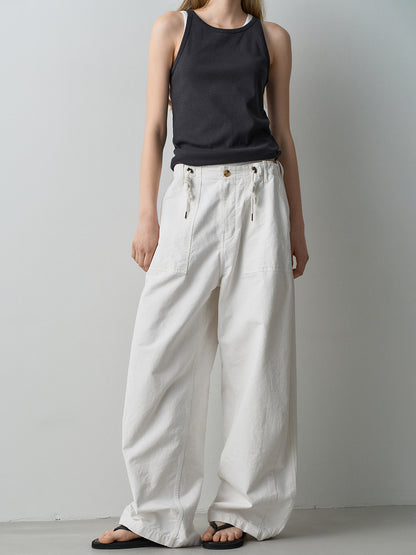 String Fatigue Pants_white