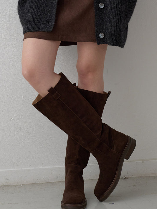 Suede Long Boots_chocolate