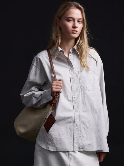 [11/23 Pre-order] Washed Cotton Shirt_fog