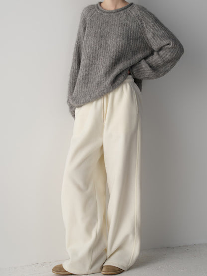 Wool Fleece Banding Pants_ivory