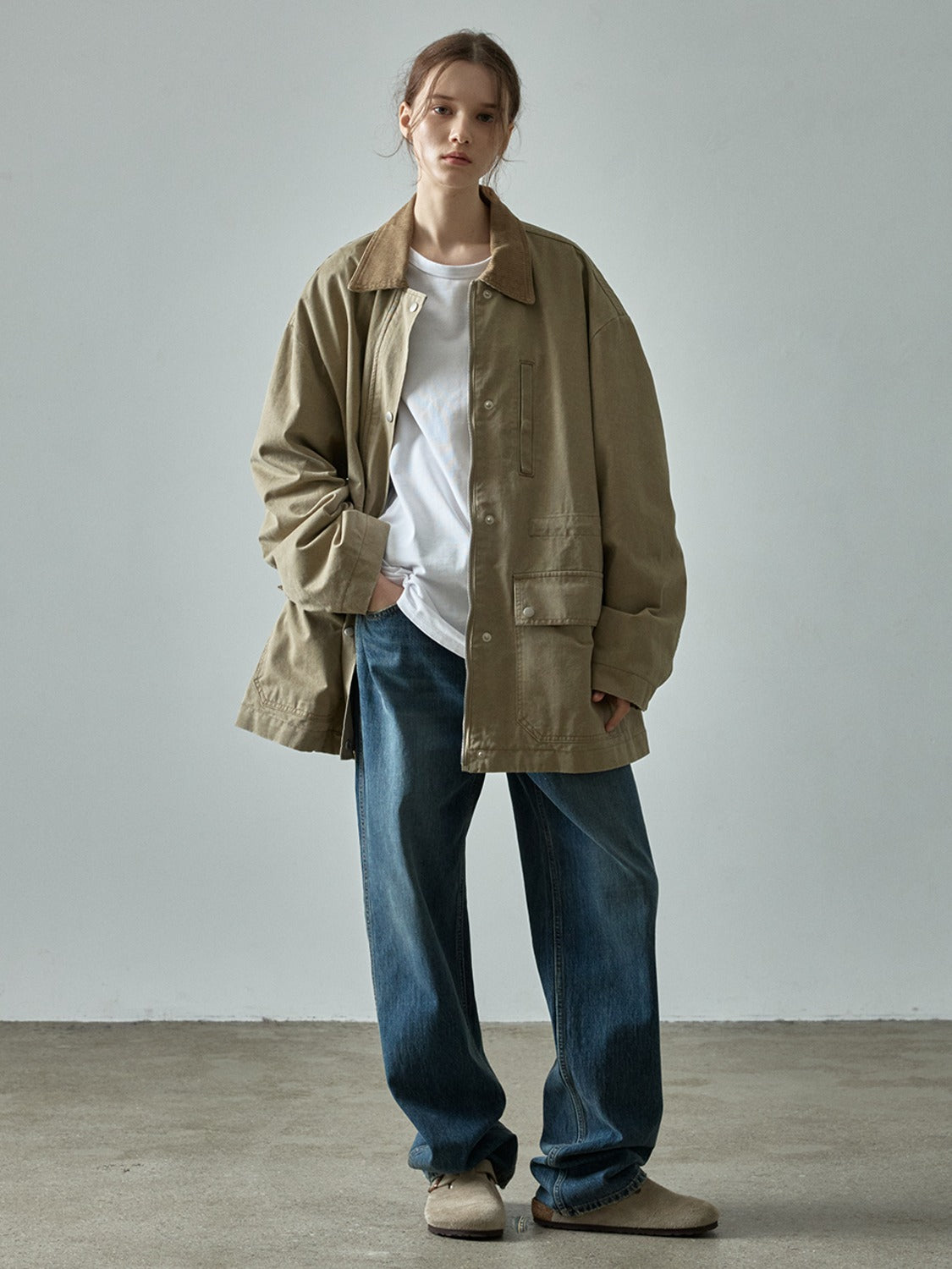 Cotton Utility Jacket_khaki beige