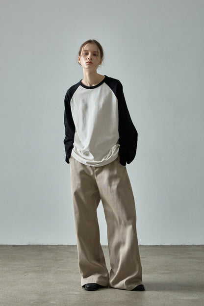 Relaxed Cotton Pants_olive beige