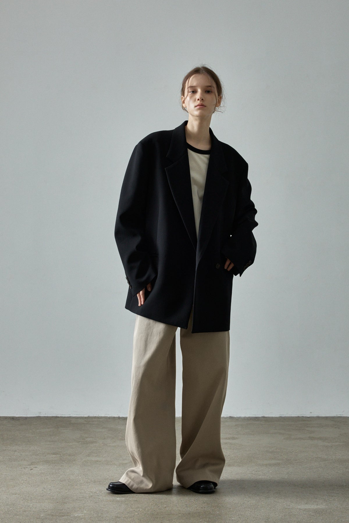 Relaxed Cotton Pants_olive beige