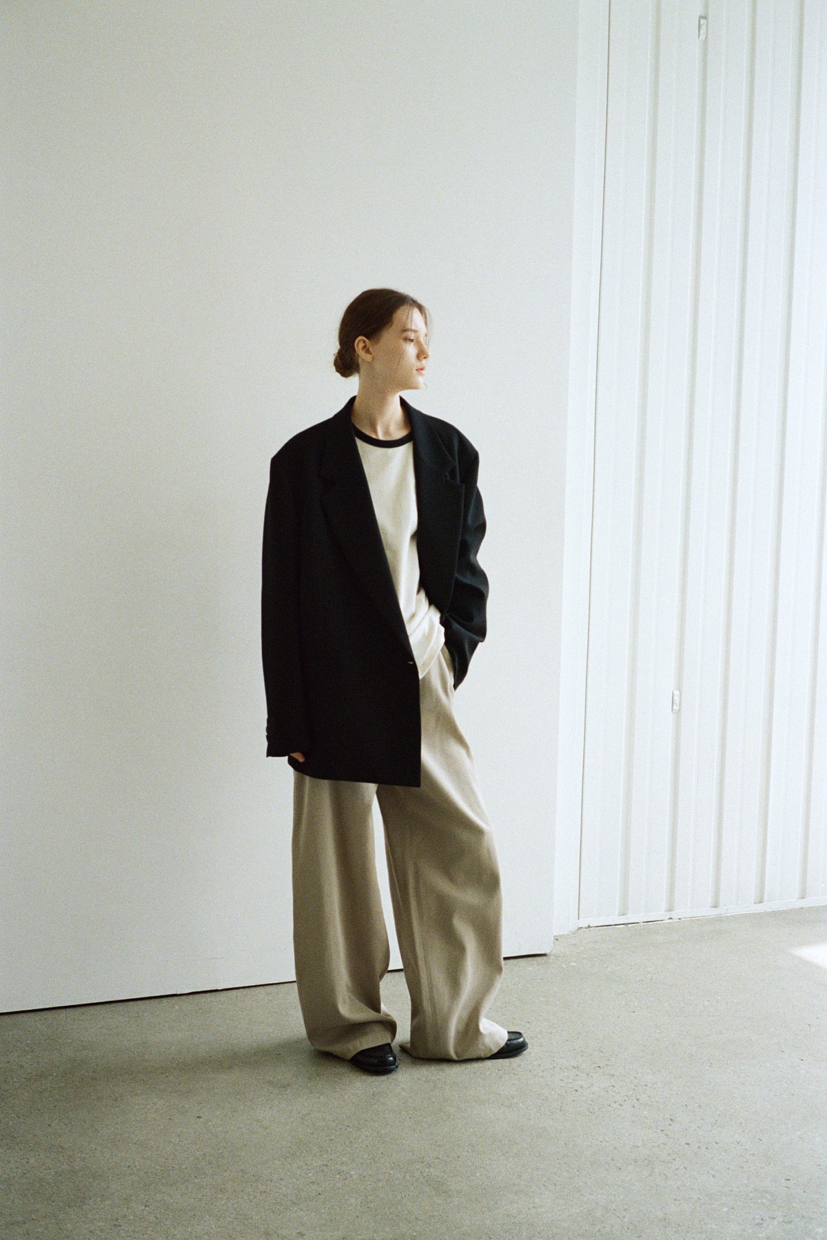 Relaxed Cotton Pants_olive beige