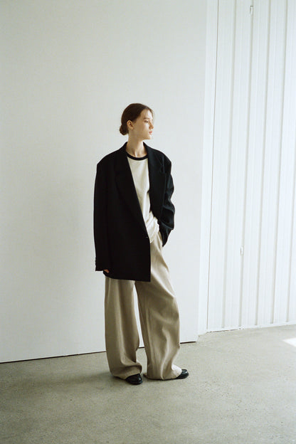 Relaxed Cotton Pants_olive beige