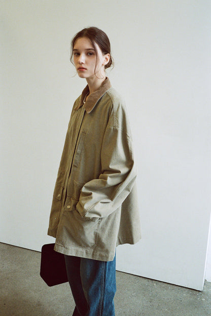 Cotton Utility Jacket_khaki beige