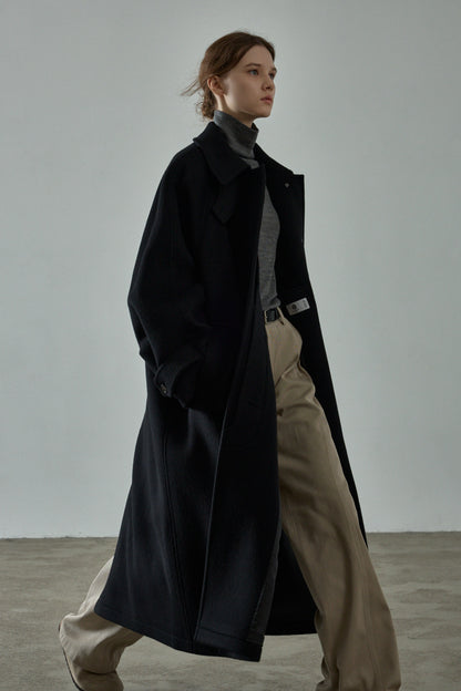 Curved Cotton Pants_olive beige