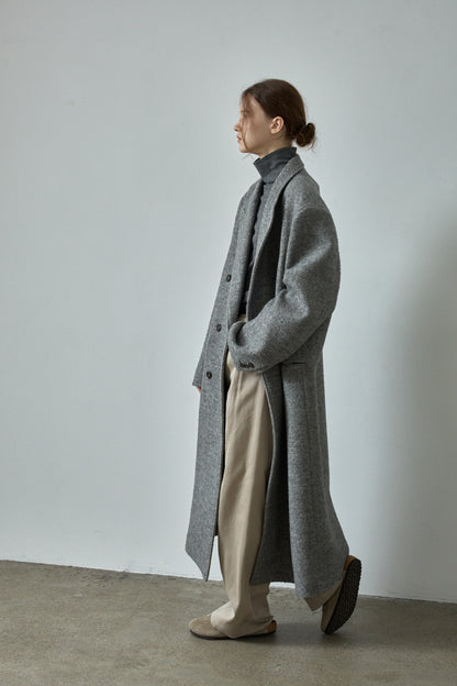 Curved Cotton Pants_olive beige