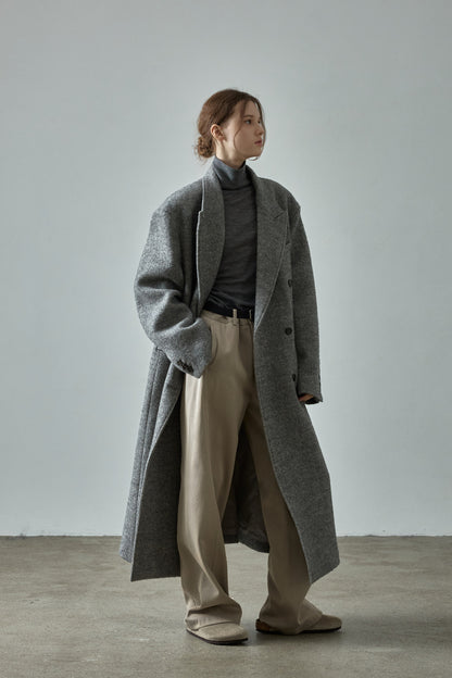 Curved Cotton Pants_olive beige