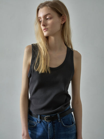 U-neck cotton sleeveless_5 colors